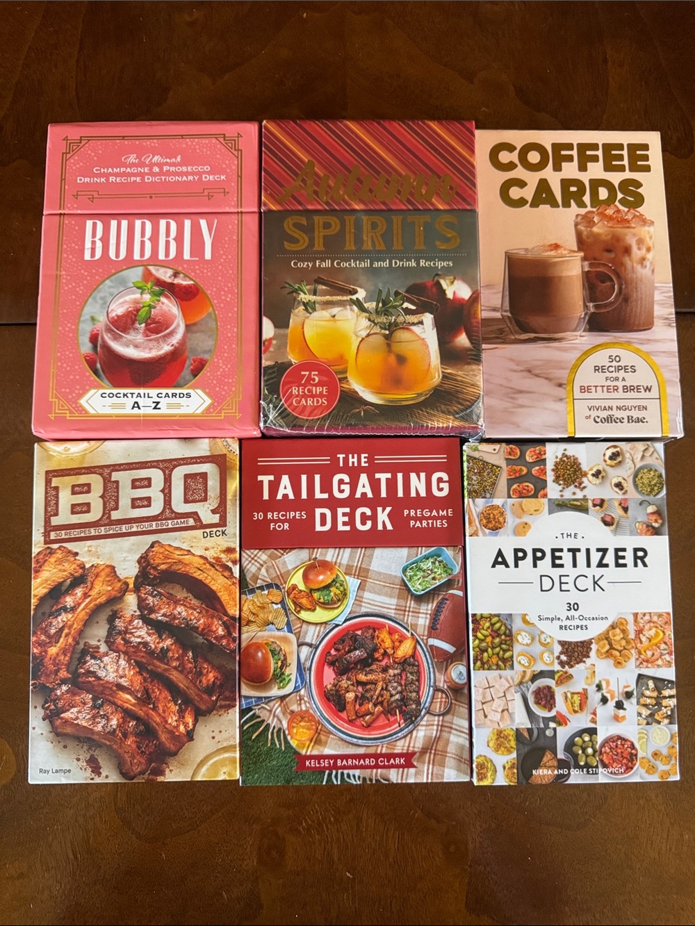 Chronicle Books Cocktail & Recipe Card Decks — Pink, Red, Gold, Brown, White
